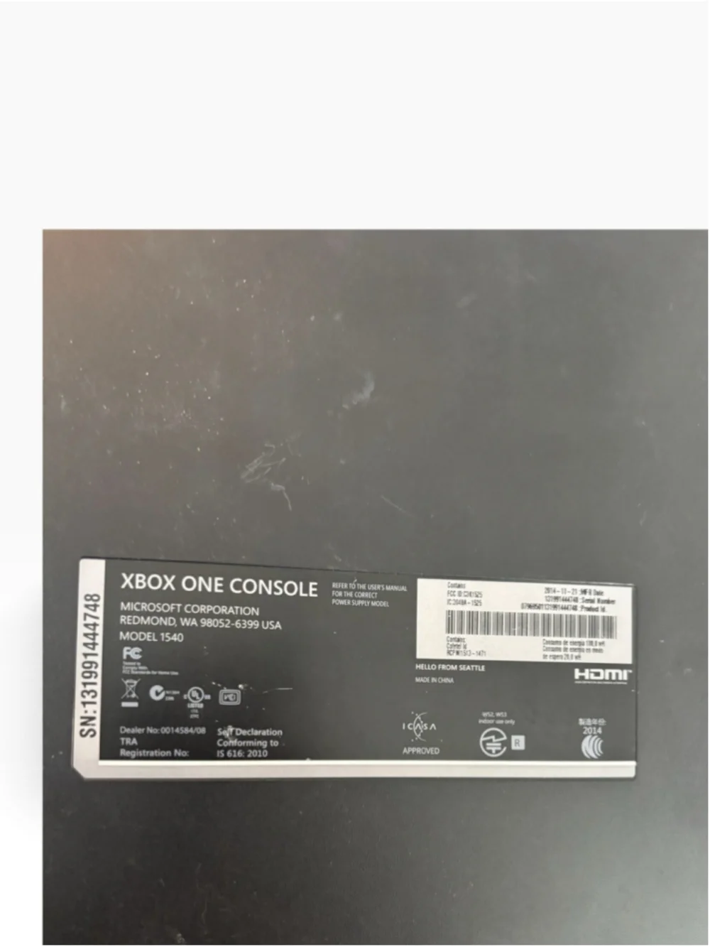 Microsoft Xbox One Model 1540 Console & Power Supply Only TESTED WORKS